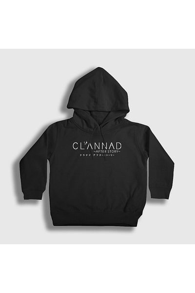 Presmono Unisex Kids Black Logo Anime Clannad after Story Hooded Sweatshirt 554308Tt