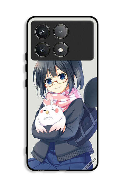Covernex غطاء حماية لهاتف شاومي بوكو X6 برو 5G، رسمة فتاة تحمل حيوانًا أليفًا