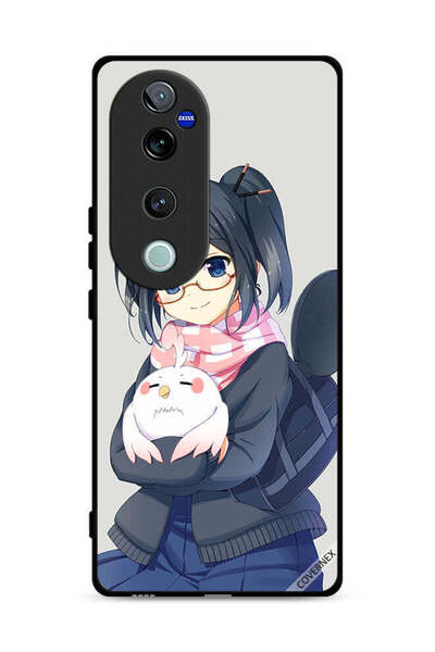 Covernex غطاء حماية لهاتف Vivo S19 Pro 5G برسومات فتاة تحمل حيوانًا أليفًا