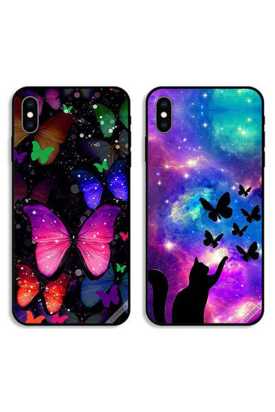 Covernex حافظتان واقيتان لهاتف Apple iPhone X بتصميم قطة وفراشات