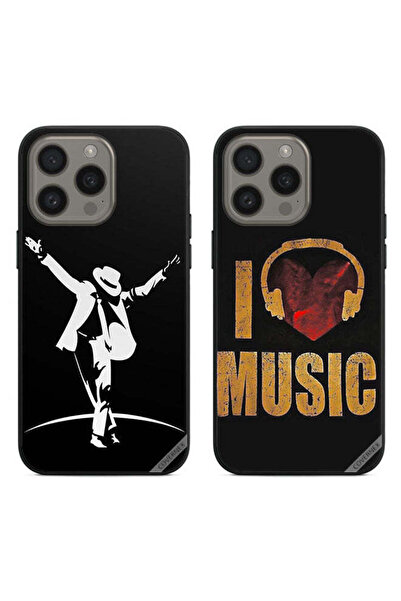 Covernex حافظتان واقيتان لهاتف Apple iPhone 15 Pro Max من Mj Style وi Love Music