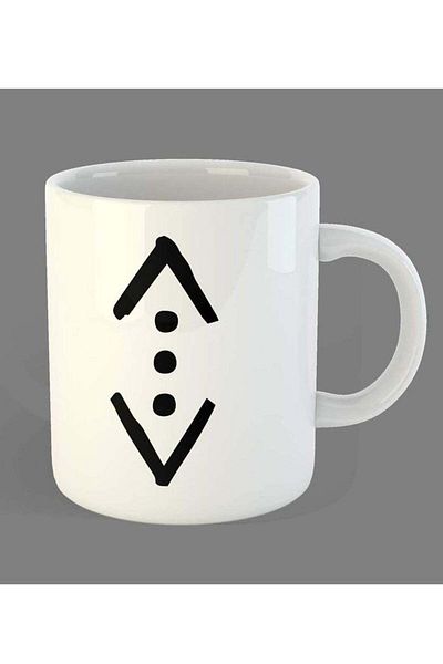 Story of candle Ceramic Mug with 'Çukur Series Logo' Design in White