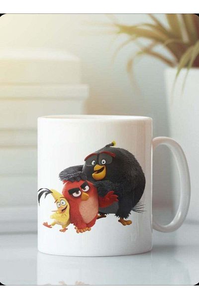Story of candle Ceramic Mug with 'Angry Birds' Print in White Color
