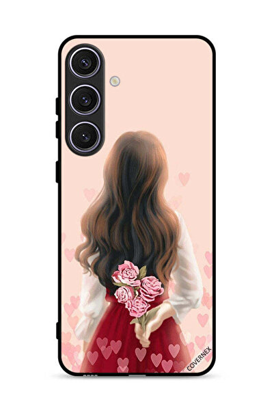 Covernex غطاء حماية لهاتف سامسونج جالاكسي S25 بلس - فتاة تخفي زهورًا