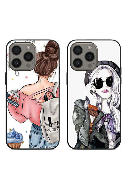 Covernex حافظتان واقيتان لهاتف Apple iPhone 15 Pro، بتصميم فتاة أنيقة وكتب في...