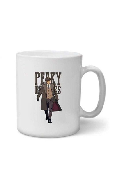 Story of candle Ceramic Mug with 'Peaky Blinders' Design in White
