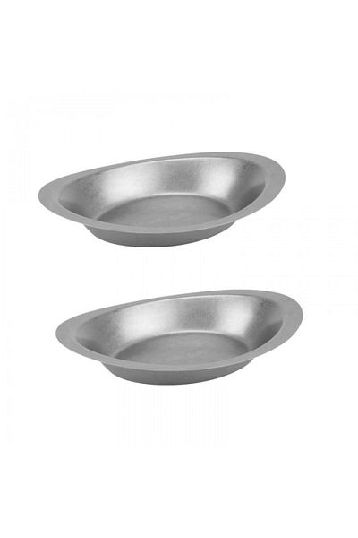 Culinaro Set of 2 oval bowls Vintage Silver 26x18cm, stainless steel