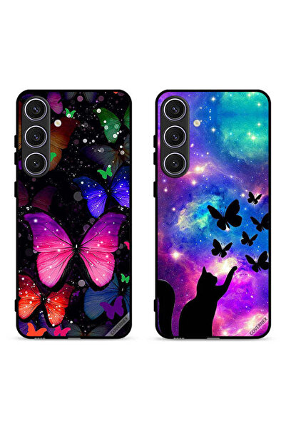 Covernex حافظتان لهاتف سامسونج جالاكسي S24 بلس 5G، أغطية واقية برسومات قطة وف...