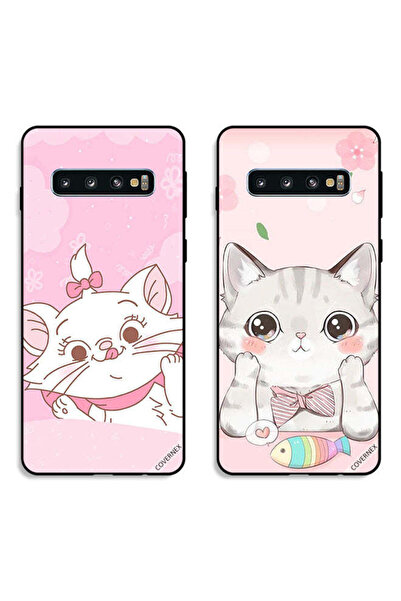 Covernex حافظتان واقيتان لهاتف سامسونج جالاكسي S10 بلس، بتصميم قطة وسمكة