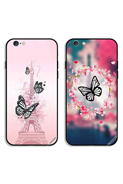 Covernex حافظتان واقيتان لهاتف Apple iPhone 6/6s بتصميم فراشة على شكل حلقة وف...