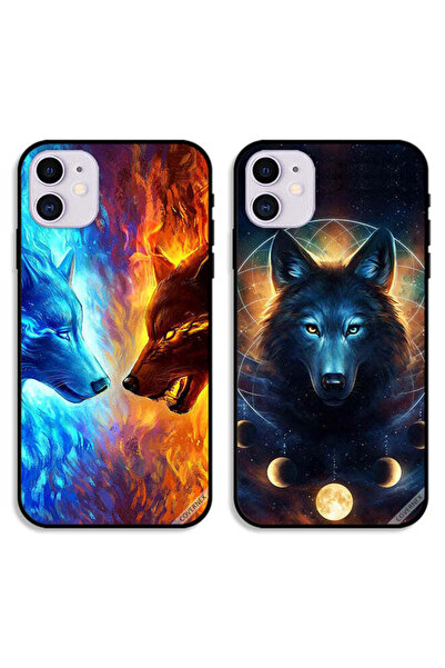 Covernex حافظتان واقيتان لهاتف Apple iPhone 12 mini بتصميم الذئب والفضاء