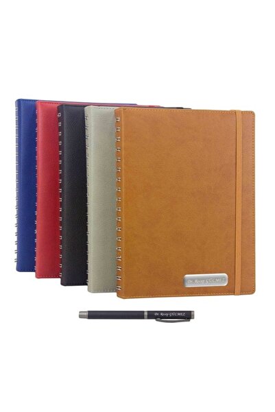 Kalemedair Kişiye Özel 2025 BÜYÜK Boy Telli Termo Deri Ajanda ve Roller Kalem...