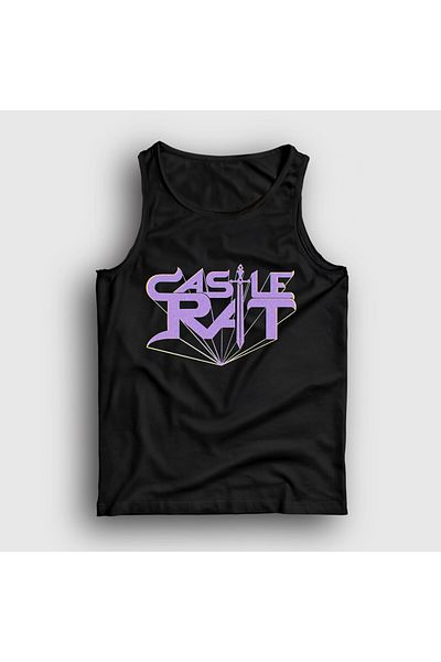 Presmono Unisex Black Logo Castle Rat Tank Top 554427Tt
