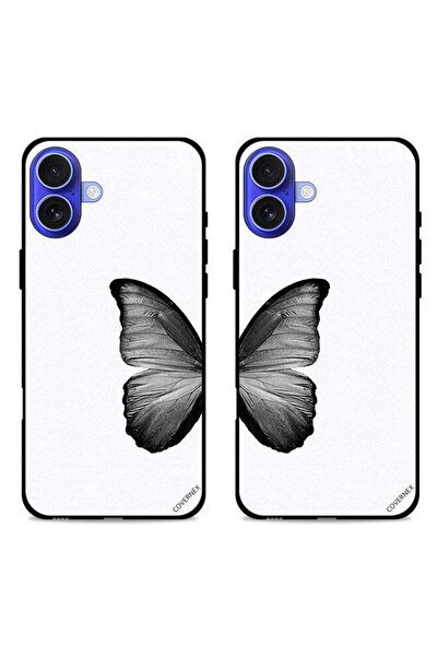 Covernex حافظتان واقيتان لهاتف Apple iPhone 16، غطاءان خلفيان بتصميم فراشة با...