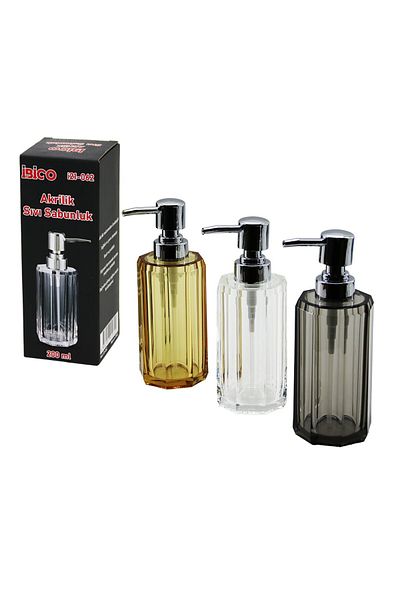 Light up Long octagonal transparent - colored acrylic - mica crystal liquid soap dispenser 200ml
