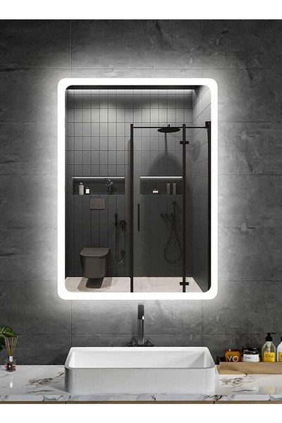 Taimi 60x40cm LED Rectangular Mirror with Touch Control, Side Light, for Bathroom and Makeup