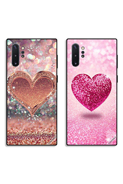 Covernex حافظتان لهاتف سامسونج جالكسي نوت 10 بلس بأغطية حماية لامعة على شكل قلوب