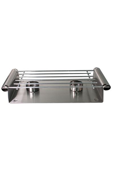 Raki Incalzitor inox pentru vase cu 2 suporturi combustibil 30x15 cm