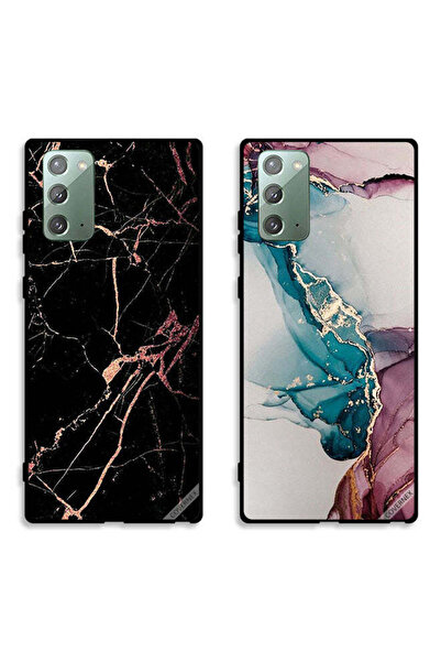 Covernex حافظتان لهاتف سامسونج جالكسي نوت 20 بأغطية واقية بنقوش رخامية متشققة