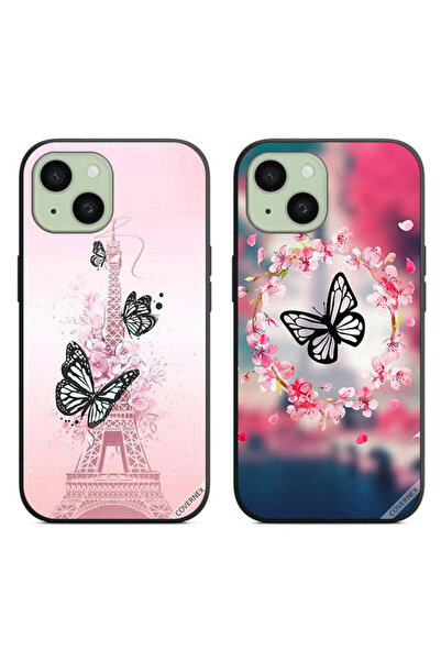 Covernex Two Cases For Apple iPhone 15 Plus Protective Covers Butterfly in Ri...