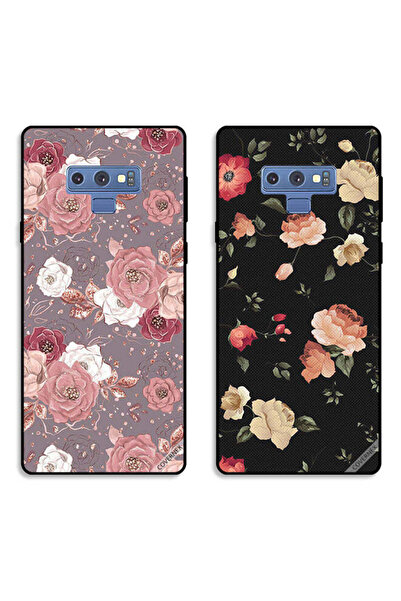 Covernex حافظتان لهاتف سامسونج جالكسي نوت 9 بغطاءين واقيين، ورق جدران زهري وزهرة لوتس ملونة