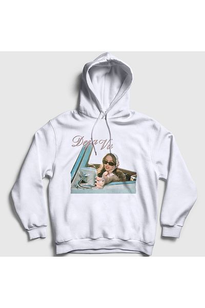 Presmono Unisex Λευκό Deja Vu Olivia Rodrigo Φούτερ με κουκούλα 553240tt