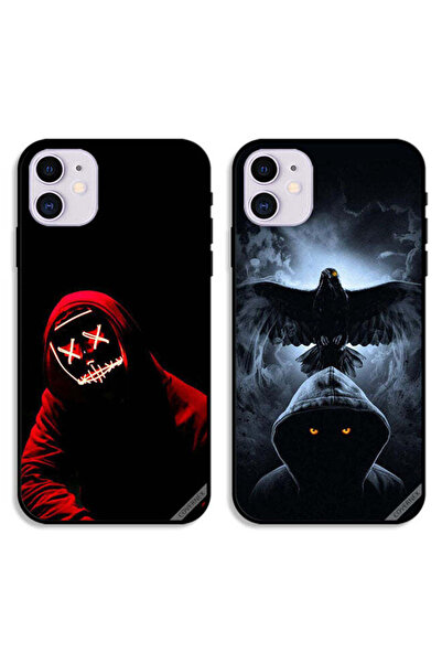 Covernex حافظتان لهاتف Apple iPhone 12 mini، غطاءان واقيان برسومات قناع الهال...