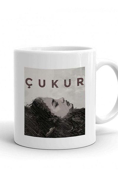 Story of candle Ceramic Mug with 'The Pit' Series Design in White
