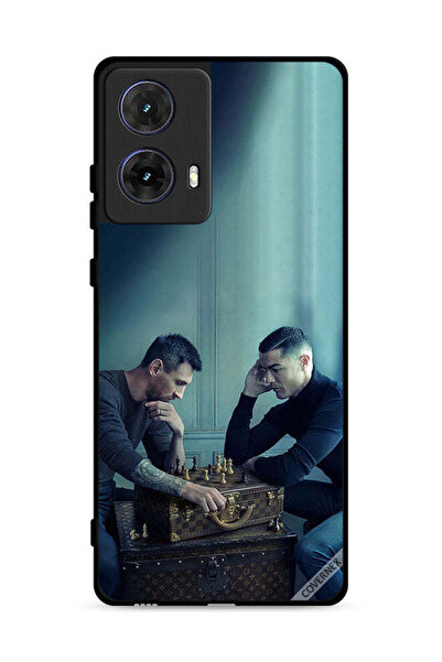 Covernex غطاء حماية لهاتف موتورولا موتو جي 85 5G ميسي ضد رونالدو يلعبان الشطرنج