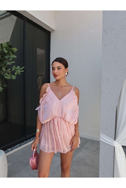 ESRAHELVACI Askılı Volan Detaylı Tulum