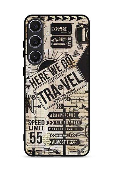 Covernex غطاء حماية لهاتف Samsung Galaxy S25 مطبوع عليه عبارة Here We Go Travel
