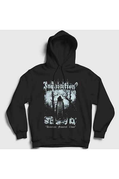 Presmono Unisex Μαύρο Desolate Funeral Chant Inquisition Φούτερ με κουκούλα 553300tt