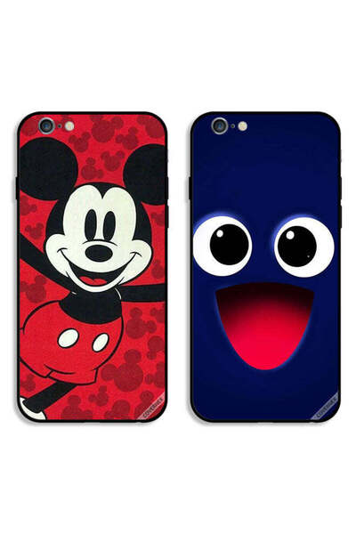 Covernex حافظتان واقيتان لهاتف Apple iPhone 6 Plus/6s Plus برسومات وجه مبتسم ...