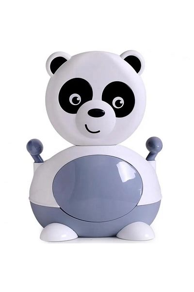 Little Mom Little Mom Panda White children's potty, with soft PU foam adapter, support handles, lid