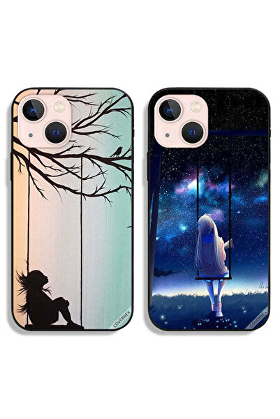 Covernex حافظتان واقيتان لهاتف Apple iPhone 13، رسم فني لفتاة صغيرة حزينة