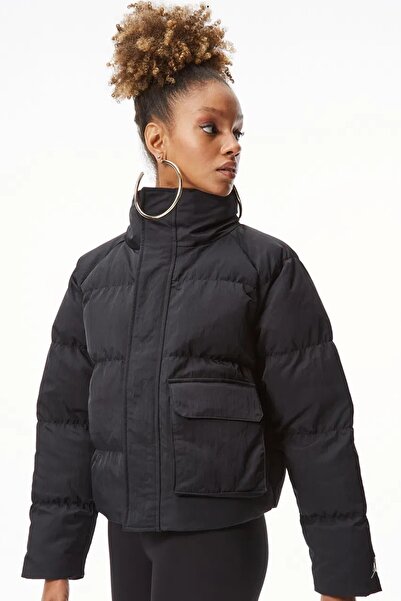 Nike Jordan Flight Oversize Women's Puffer Jacket Kadın Oversize Şişme Mont Siyah