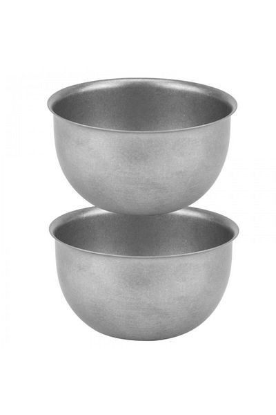 Culinaro Set of 2 Vintage Silver bowls 12xh6.5cm, stainless steel