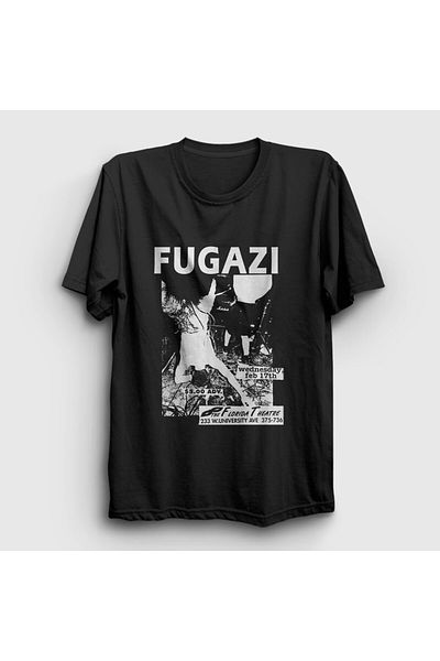 Presmono Unisex Μαύρη αφίσα Florida Fugazi T-Shirt 555701tt