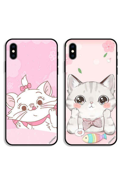 Covernex حافظتان واقيتان لهاتف Apple iPhone XS Max بتصميم قطة وسمكة قطة