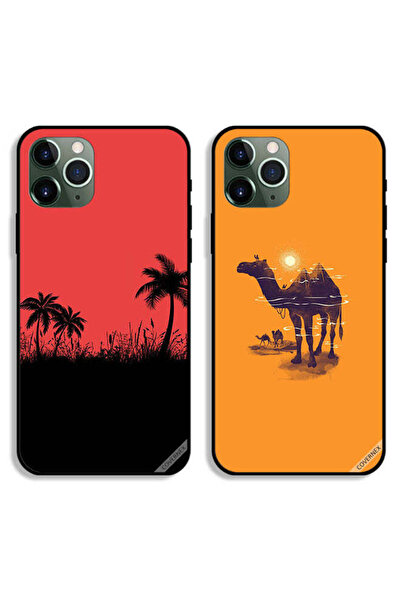 Covernex حافظتان لهاتف Apple iPhone 11 Pro، أغطية حماية بتصميم شجرة تمر وفن ا...