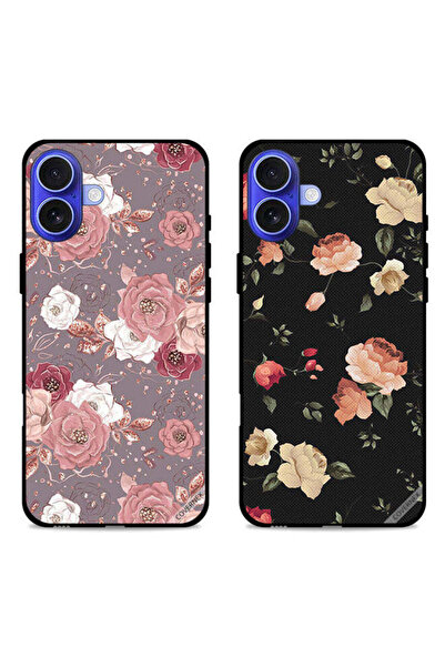 Covernex حافظتان واقيتان لهاتف Apple iPhone 16 Plus بخلفية زهرية وزهرة اللوتس...