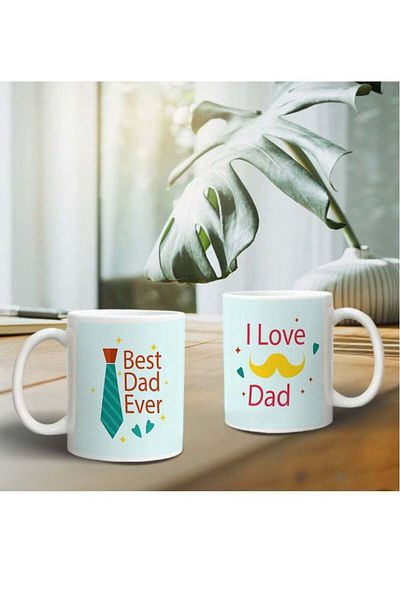 Story of candle Ceramic Mug with 'Best Dad' Design in White