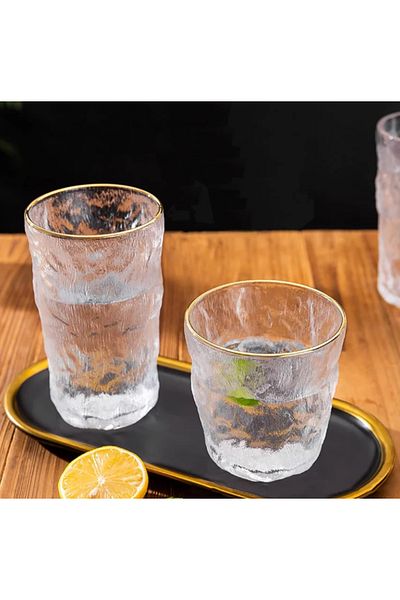 LUXXO Set 6 glasses made of glass, Glacier, 350ml