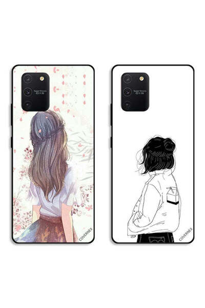 Covernex حافظتان لهاتف سامسونج جالاكسي S10 لايت بأغطية حماية فتاة لطيفة في تف...