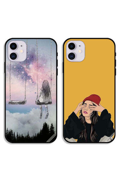 Covernex حافظتان واقيتان لهاتف Apple iPhone 12 mini بتصميم فتاة وحيدة حزينة