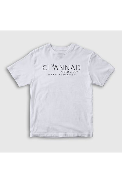 Presmono Unisex Παιδικό λευκό λογότυπο Anime Clannad After Story T-Shirt 554318tt