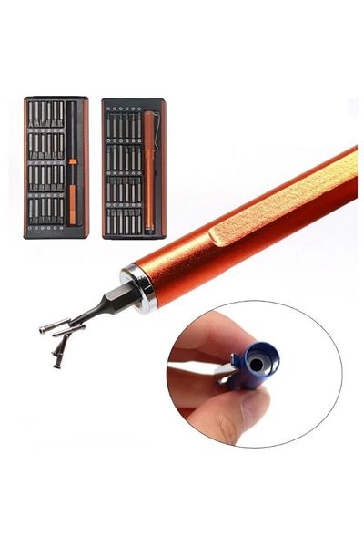 divendi-ro Precision screwdriver set 49 in 1, universal, for small electronics, black-orange
