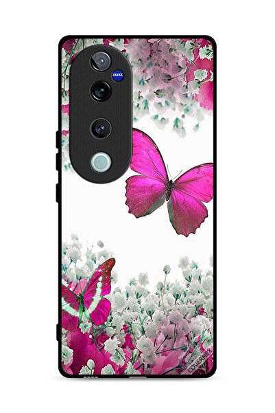 Covernex غطاء حماية لهاتف Vivo V40 Pro 5G بنقشة فراشات جميلة وورود صغيرة