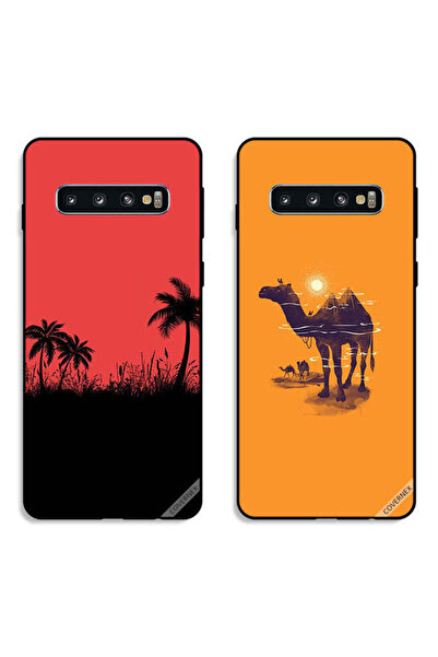 Covernex حافظتان لهاتف سامسونج جالاكسي S10 بغطاءين واقيين، شجرة تمر وفن الجمال