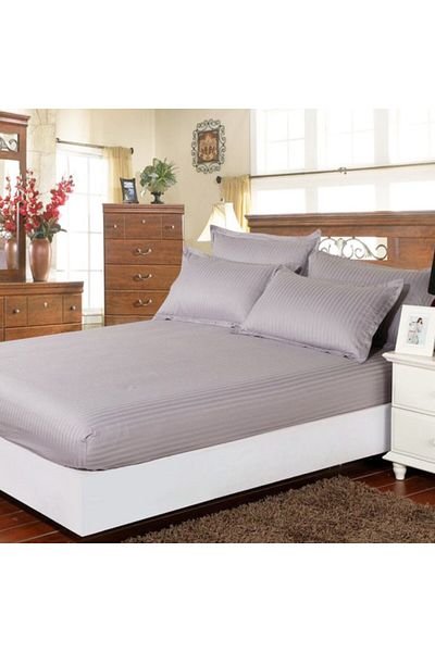 Pucioasa Damask bed cover set + 2 pillowcases, mattress 180x200cm, light gray